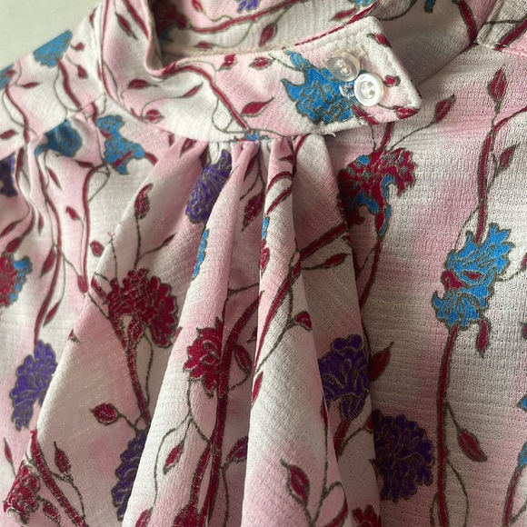 Vintage Fire Islander floral print long sleeve button down top - Picture 3 of 6